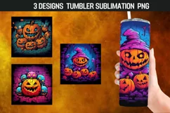 Pumpkin Funny Halloween Tumbler Wrap Sublimation Desings Product Image 1