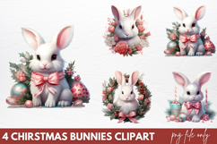 Chirstmas Bunnies Clipart PNG Product Image 1