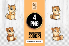 Cute Baby Squirrel Clipart Sublimation PNG Product Image 1