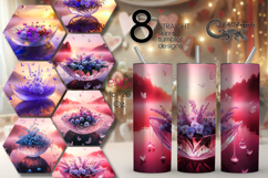 Fantasy sunset | Skinny tumbler Sublimation design Product Image 1