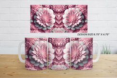 3d Pink Flower Illustration mug wrap | Mug sublimation desig Product Image 3