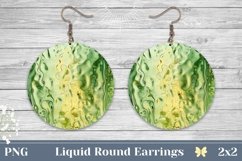 Green Earrings Sublimation, Abstract Round Earrings PNG Product Image 1