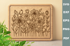 Wildflowers SVG, Laser Engraving files for Cutting board Product Image 1