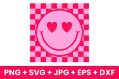 Funny Pink Checkered Smile Face Lovely SVG Product Image 1