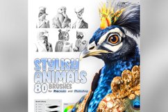 80 Procreate Stylish Animals haute couture Stamp Brushes Product Image 1