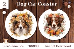 Collie Dog Car Coaster Design, Dog Coaster Sublimation Product Image 1