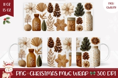 Christmas Cookies Mug Wrap, Christmas Mug Sublimation Product Image 1