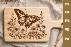 Floral Design, Flowers and Butterfly SVG Pattern Product Image 1