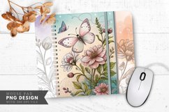 Butterfly Bliss A Floral Nature Journal Mouse Pad PNG Design Product Image 1