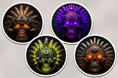 Sticker Set I 12 Sticker Designs - Masks with Skulls, PNG Product Image 2