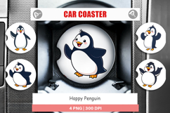 Car Coaster Happy Penguin Product Image 1