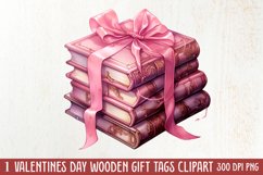 Retro Valentine Watercolor Clipart, Pink Valentine Product Image 1