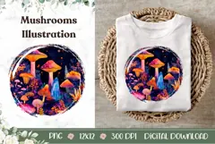 Neon Forest Illustration PNG, Cartoon Forest PNG Product Image 1