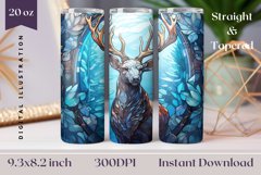 Stained Glass Christmas Tumbler Wrap, Christmas Deer Tumbler Product Image 1