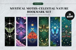 Mystical Moths Celestial Nature Bookmark Set,Printable Witch Product Image 1