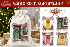 Cozy Christmas Door Santa Sack Designs, Christmas Door PNG Product Image 1