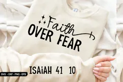 Faith Over Fear - Christian Sleeve T-Shirt Design Product Image 1