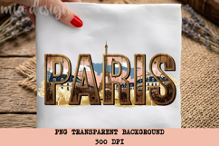 Paris France PNG, Vintage Eiffel Tower Cityscape Sublimation Product Image 3