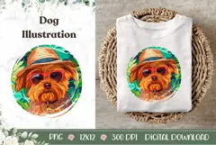 Tropical Yorkshire Terrier Dog PNG, Yorkshire Terrier Print Product Image 1