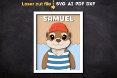 Otter Baby Name Sign SVG laser cut file for Glowforge Product Image 1