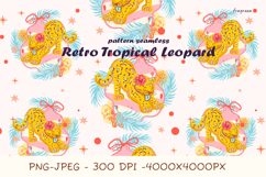 Retro Tropical jungle Leopard summer pattern seamless Product Image 1