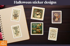 Vintage Halloween Stickers Cute Halloween post stamps Product Image 3