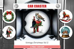 Car Coaster Vintage Christmas Product Image 1