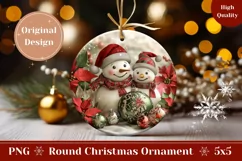 Christmas Gift Tag PNG, Snowman Ornament Sublimation Product Image 1