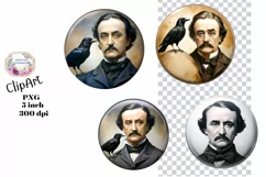Edgar Allan Poe, Ephemera, PNG, Flower, Clipart Product Image 1