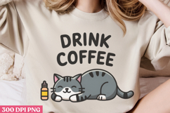 Drink Coffee PNG, Funny Cat Sublimation Product Image 2