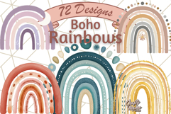 Boho Rainbow PNG Clipart, Earthy Arches &amp; Minimal Shapes Product Image 1