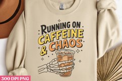 Running on caffeine &amp; chaos PNG, Iced Coffee Mental Product Image 1