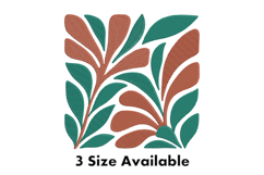 Modern Leaf Pattern Abstract Embroidery Design Product Image 1