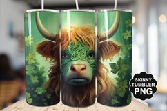 St Patrick&#039;s Highland Cow Tumbler - Highland Cow Tumbler Product Image 1