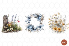 Watercolor Rustic Flowers Clipart Product Image 1