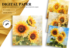 Sunflower Background Wallpaper Digital Paper Wall Art Product Image 1