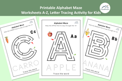 26 Page Printable Alphabet Maze Worksheets Product Image 1