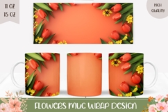Spring Flowers Mug Design, Summer Mug Wrap Product Image 1