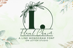 Floral Charm Line Monogram - Delicate Line Floral Monogram Product Image 1