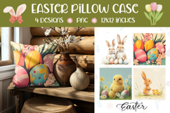Easter Eggs Pillow Designs, Easter Chick Pillow Template Product Image 1