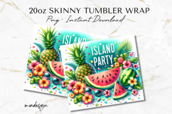 Tropical Watermelon 20 oz Tumbler Wrap PNG for Sublimation Product Image 2