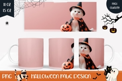 Halloween Cat Mug Wrap, Halloween Pumpkin Mug Design Product Image 1