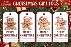 Christmas Gift Tag, Gingerbread Man Gift Tag Printable Product Image 1