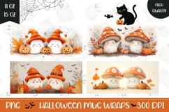 Watercolor Halloween Mushrooms Mug Designs, Halloween Mug Product Image 1