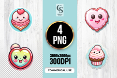 Cute Kawaii Heart Dessert Clipart Sublimation PNG Product Image 1