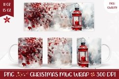 Watercolor Christian Mug, Christmas Lantern Mug Template Product Image 1