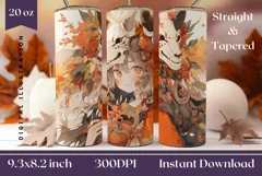 Kawaii Tumbler Wrap Design, Halloween Tumbler Sublimation Product Image 1