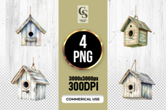 Watercolor Birdhouse Clipart Sublimation PNG Product Image 1
