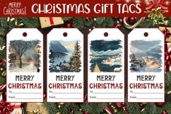 Cozy Christmas Gift Tags, Christmas Village Gift Tag Designs Product Image 1