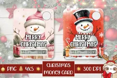 Watercolor Snowman Money Card Printable, Christmas Gift Card Product Image 1